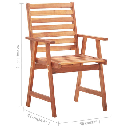 Garden dining chairs 6 pcs with cushions solid wood acacia