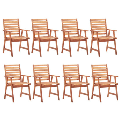 Garden dining chairs 8 pcs with cushions solid wood acacia