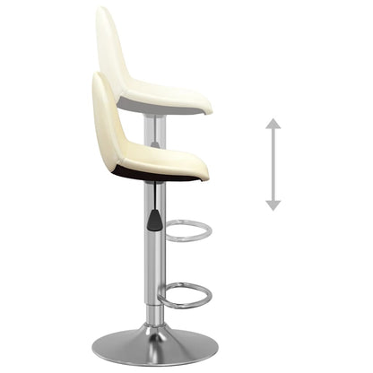 Barhocker 2 Stk. Creme Stoff