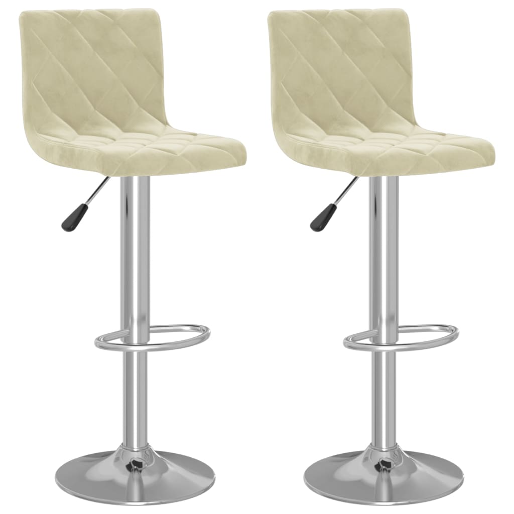 Barhocker 2 Stk. Creme Samt