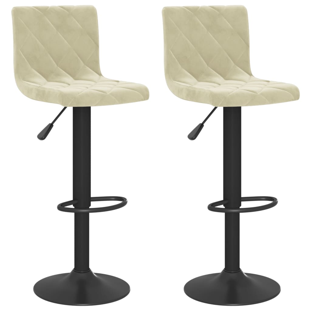 Barhocker 2 Stk. Creme Samt