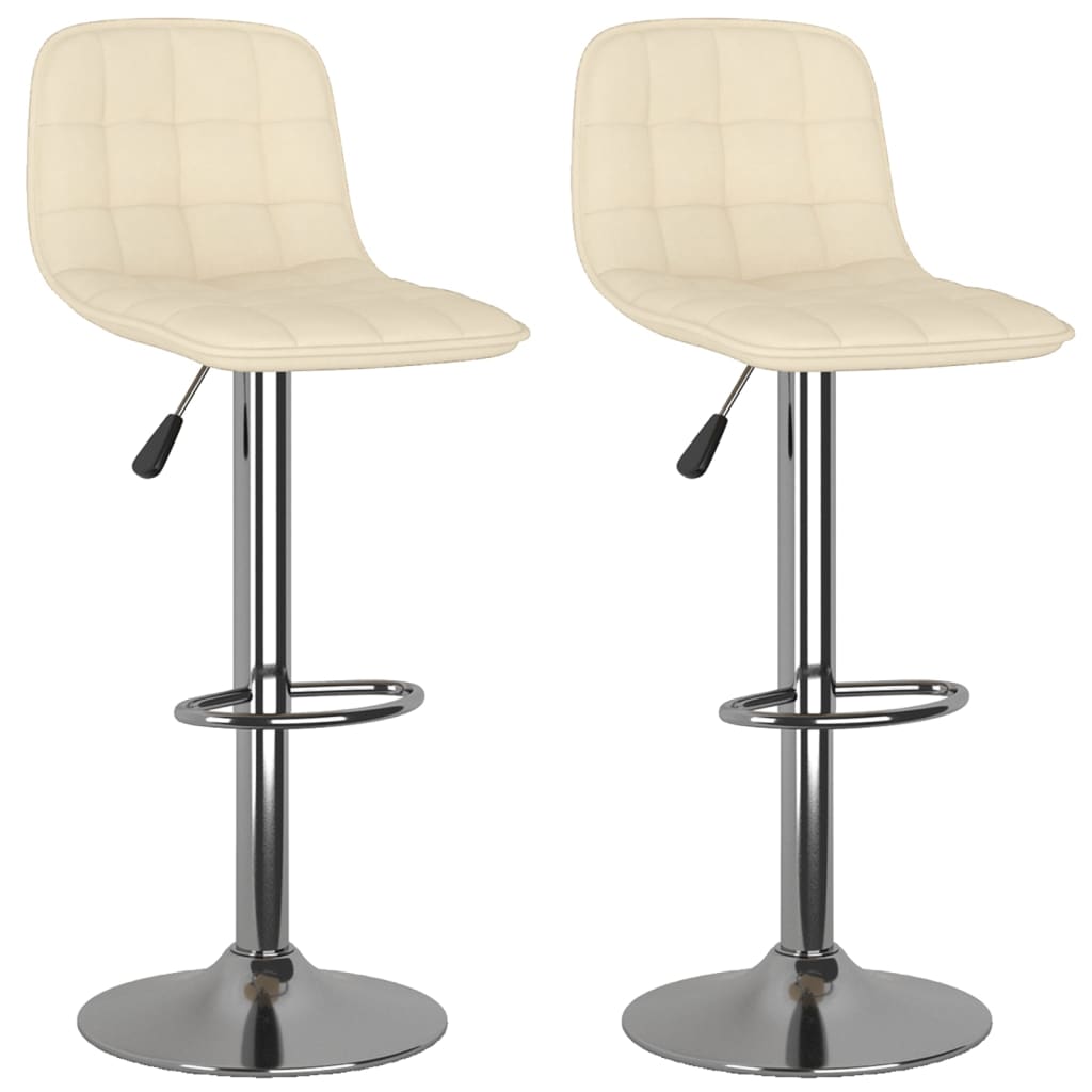 Barhocker 2 Stk. Creme Stoff