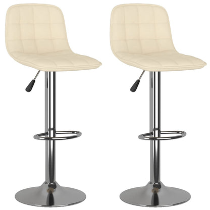 Barhocker 2 Stk. Creme Stoff