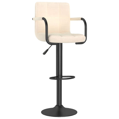 Barhocker 2 Stk. Creme Stoff