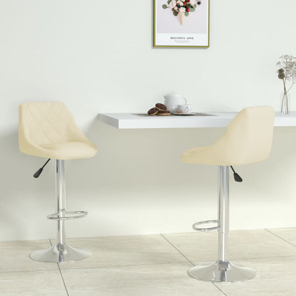 Barhocker 2 Stk. Creme Kunstleder