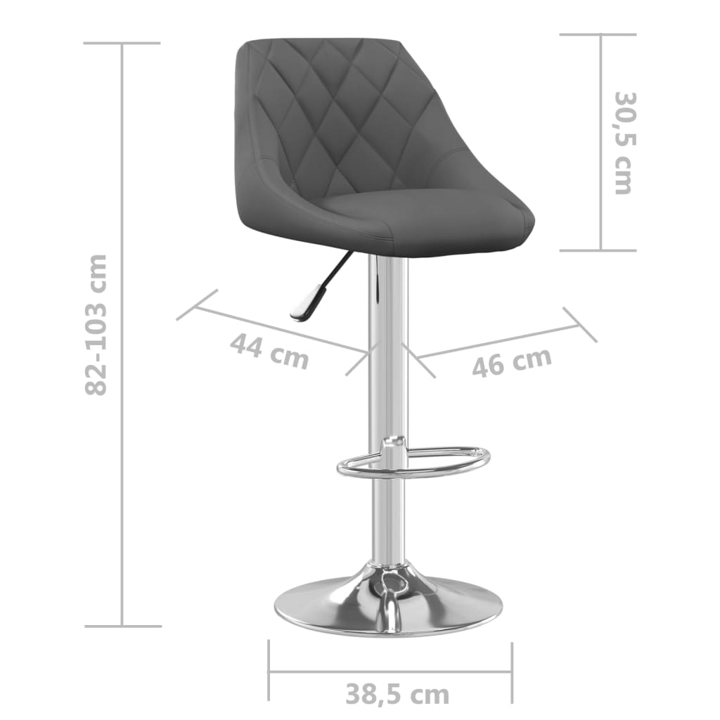 Barhocker 2 Stk. Dunkelgrau Samt