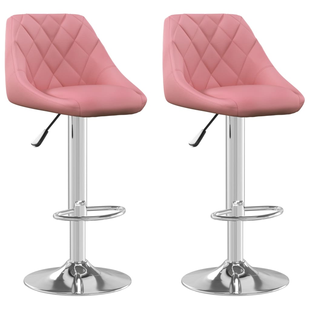 Barhocker 2 Stk. Rosa Samt