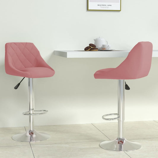 Barhocker 2 Stk. Rosa Samt