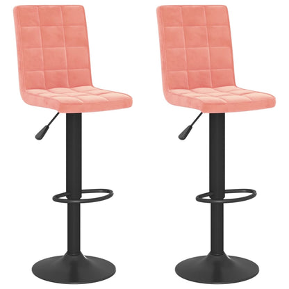 Barhocker 2 Stk. Rosa Samt