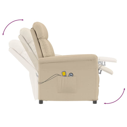 Massagesessel Elektrisch Creme Wildleder-Optik