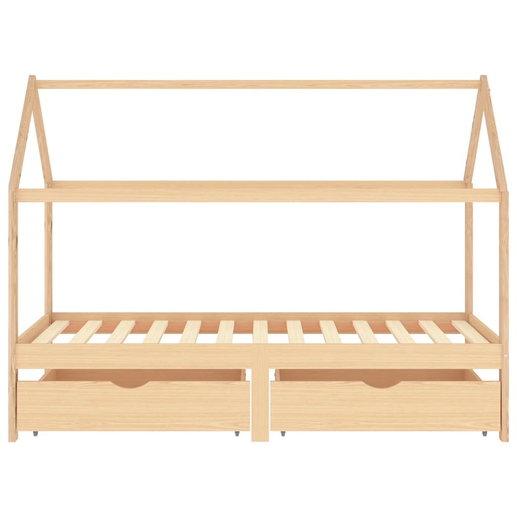 Children's bed with drawers solid pine 90x200 cm