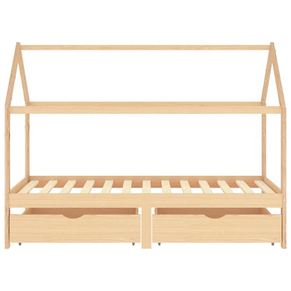 Children's bed with drawers solid pine 90x200 cm