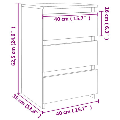 Nachttische 2 Stk. Sonoma-Eiche 40x35x62,5 cm Holzwerkstoff