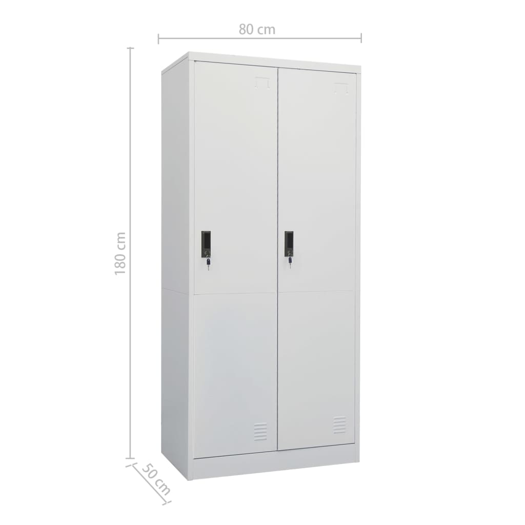 Wardrobe light grey 80x50x180 cm steel