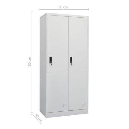 Wardrobe light grey 80x50x180 cm steel