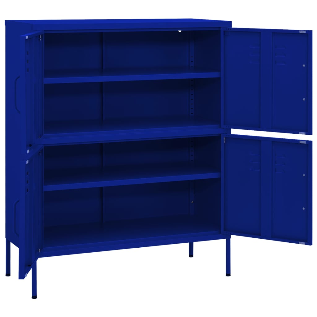 Lagerschrank Marineblau 80x35x101,5 cm Stahl