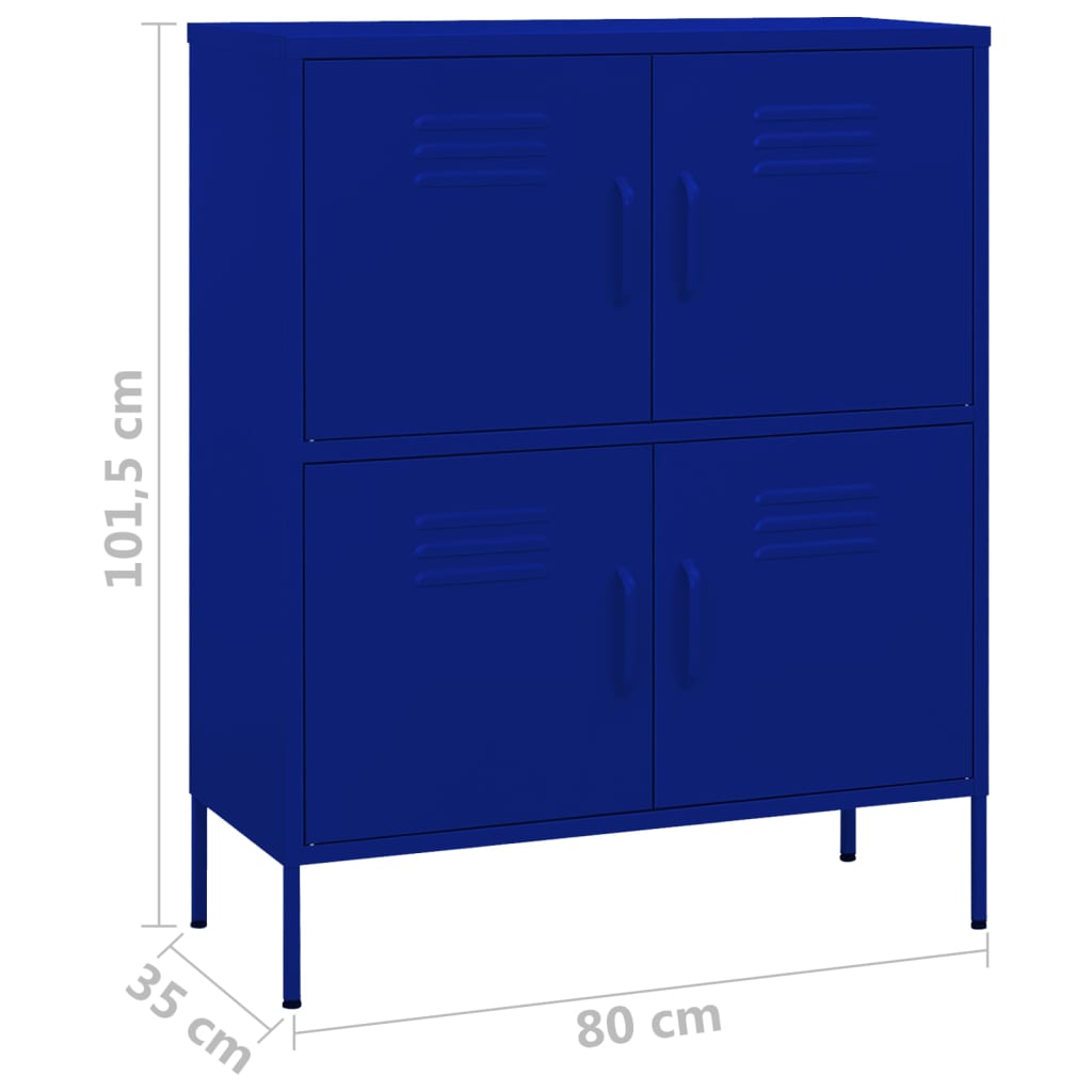 Lagerschrank Marineblau 80x35x101,5 cm Stahl