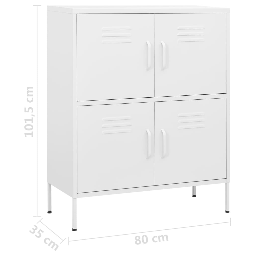 Lagerschrank Weiß 80x35x101,5 cm Stahl