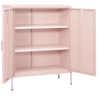 Beistellschrank Rosa 80x35x101,5 cm Stahl