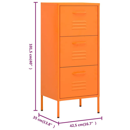 Lagerschrank Orange 42,5x35x101,5 cm Stahl