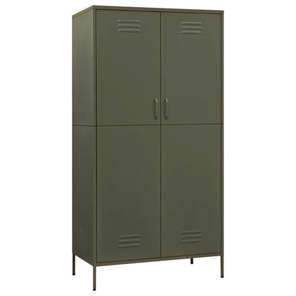 Kleiderschrank Olivgrün 90x50x180 cm Stahl