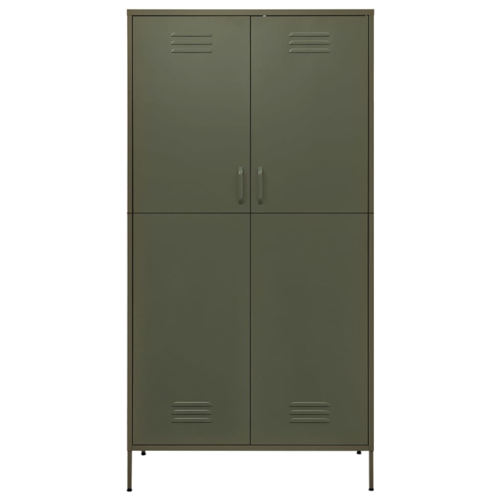 Kleiderschrank Olivgrün 90x50x180 cm Stahl