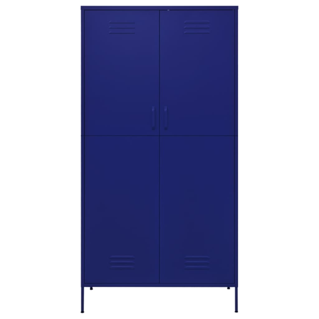 Kleiderschrank Marineblau 90x50x180 cm Stahl