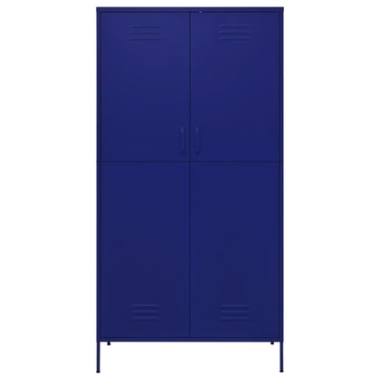 Kleiderschrank Marineblau 90x50x180 cm Stahl