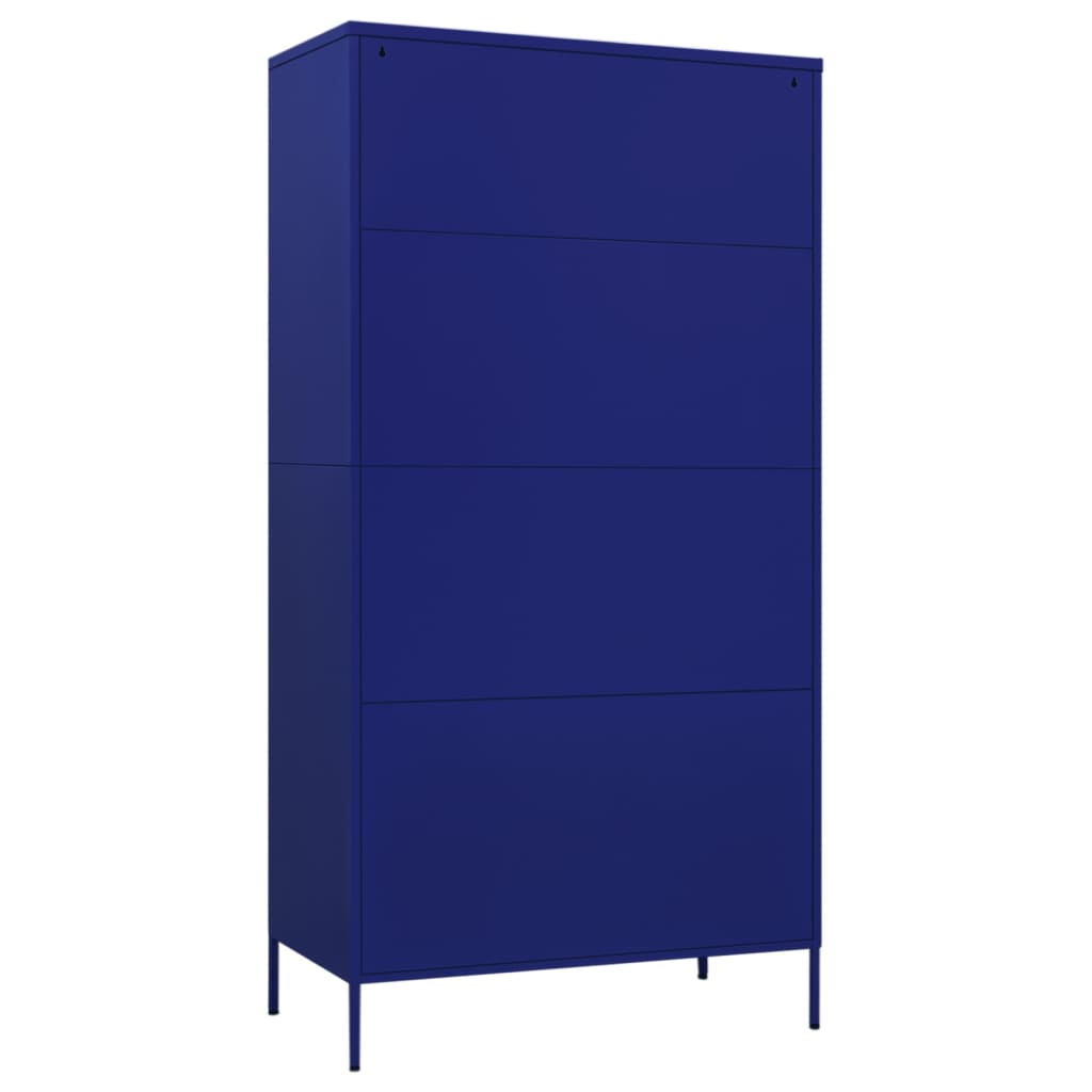 Kleiderschrank Marineblau 90x50x180 cm Stahl