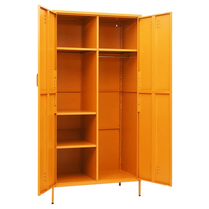 Kleiderschrank Senfgelb 90x50x180 cm Stahl