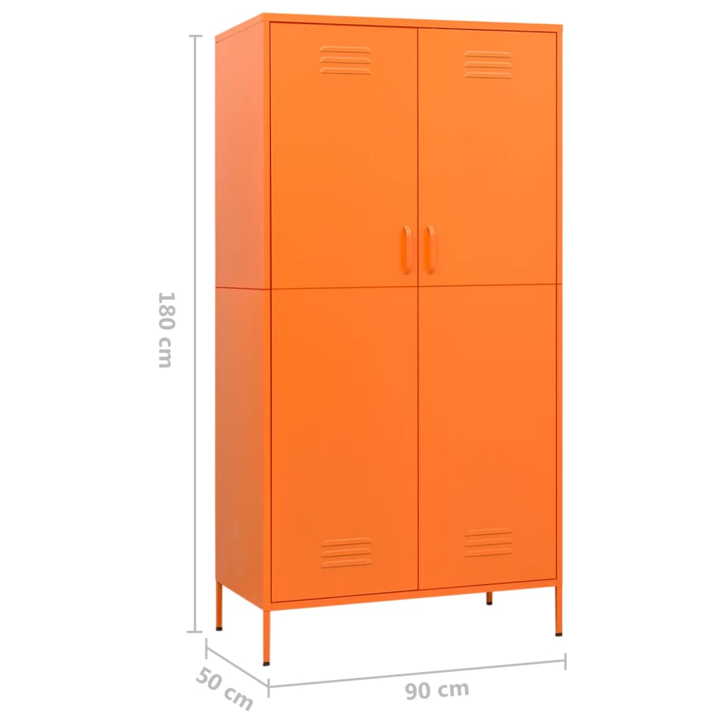 Kleiderschrank Orange 90x50x180 cm Stahl