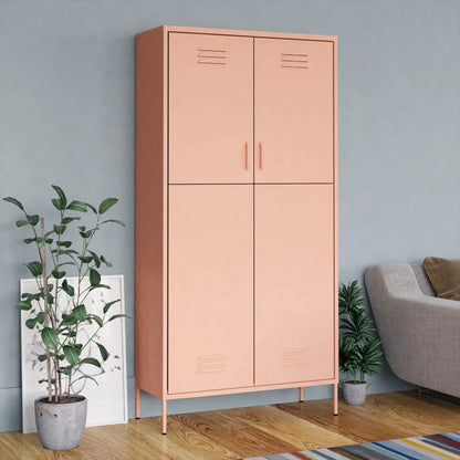 Kleiderschrank Rosa 90x50x180 cm Stahl