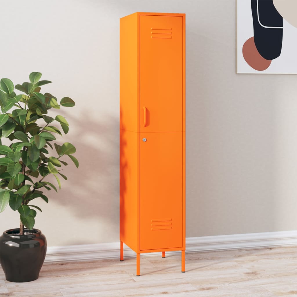 Schließfachschrank Orange 35x46x180 cm Stahl