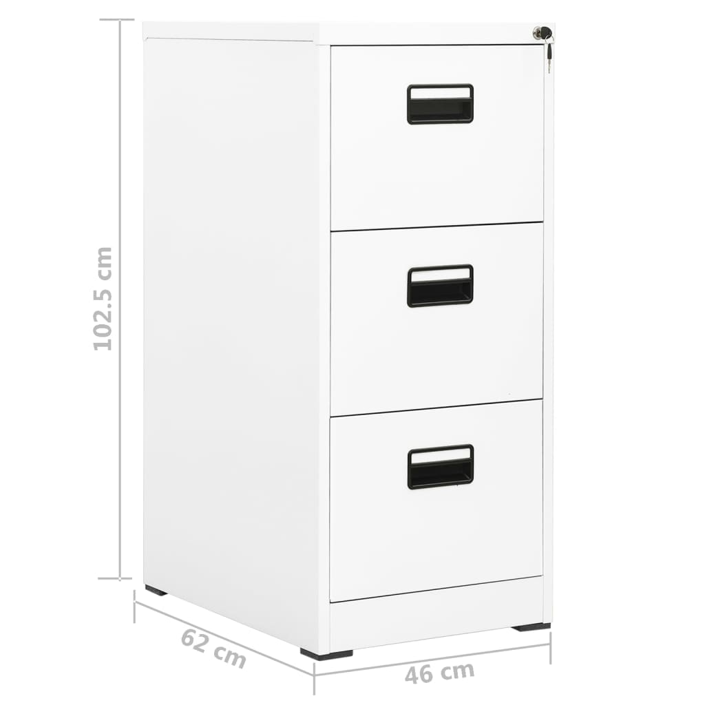 Aktenschrank Weiß 46x62x102,5 cm Stahl