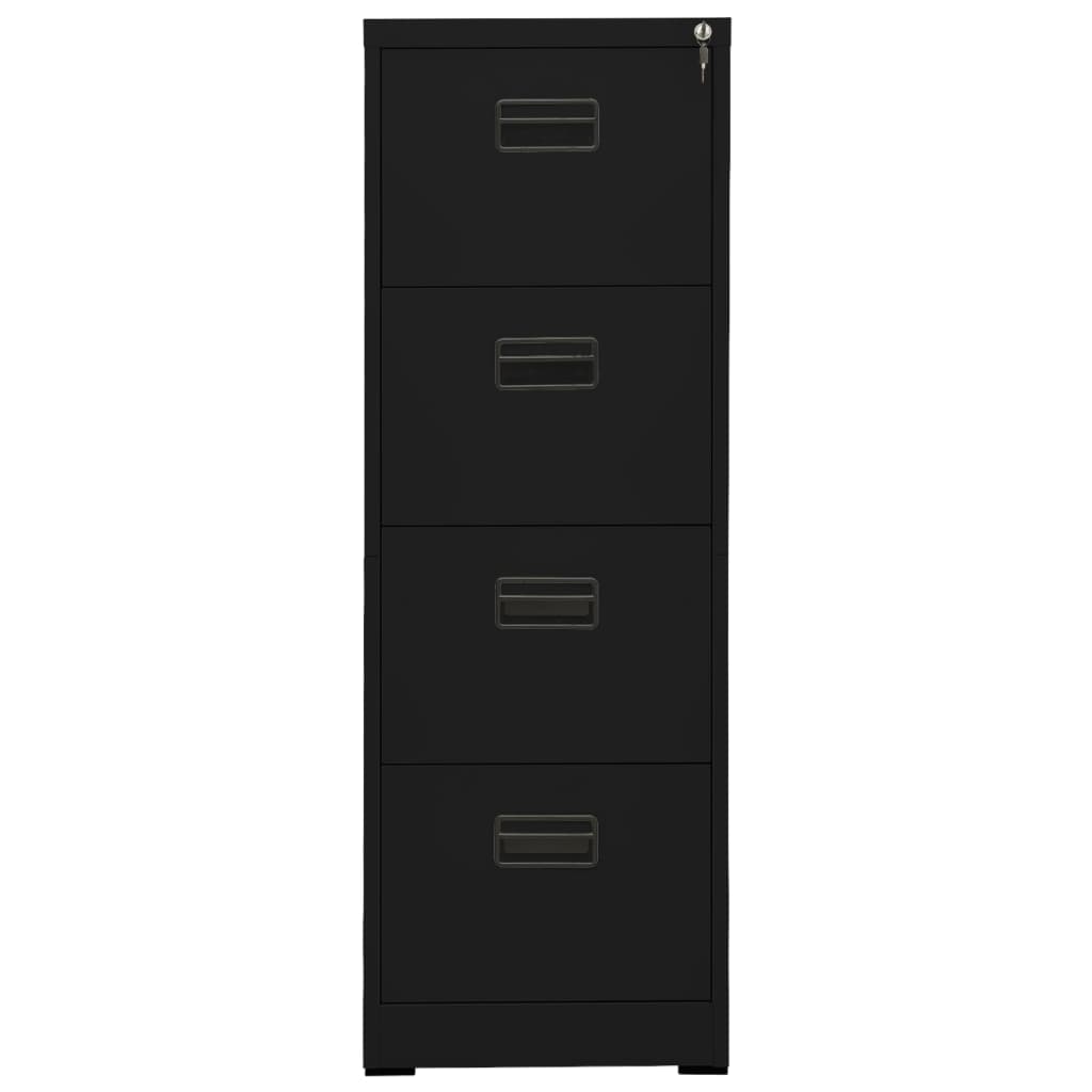 Aktenschrank Schwarz 46x62x133 cm Stahl