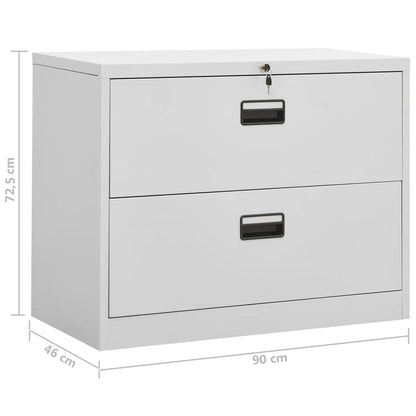 Aktenschrank Hellgrau 90x46x72,5 cm Stahl