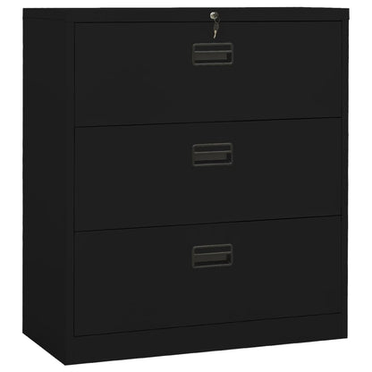 Aktenschrank Schwarz 90x46x103 cm Stahl