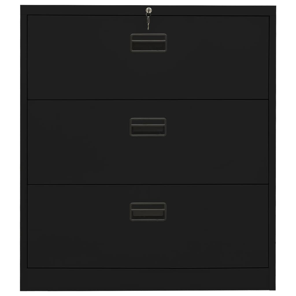 Aktenschrank Schwarz 90x46x103 cm Stahl