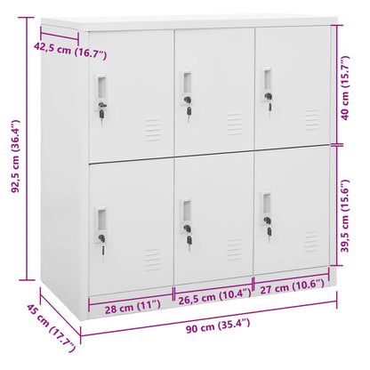 Schließfachschrank Hellgrau 90x45x92,5 cm Stahl