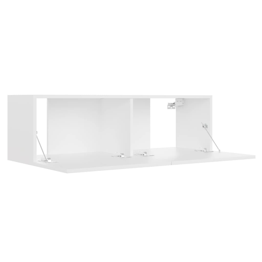 3-piece TV cabinet set white wood material