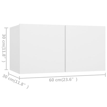 4-tlg. TV-Schrank-Set Weiß Holzwerkstoff