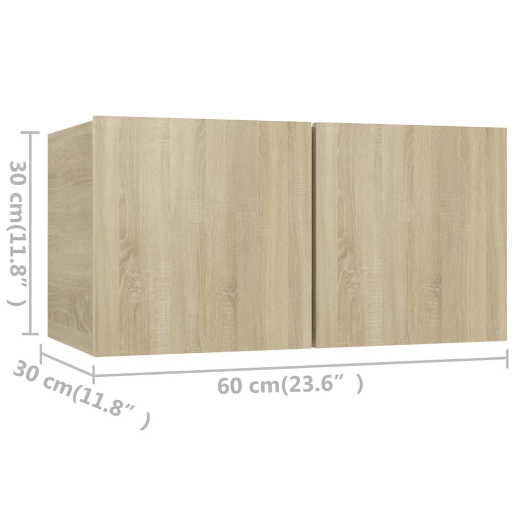 TV cabinets 4 pcs. Sonoma oak 60x30x30 cm wood material