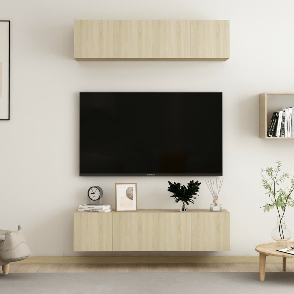 TV cabinets 4 pcs. Sonoma oak 60x30x30 cm wood material