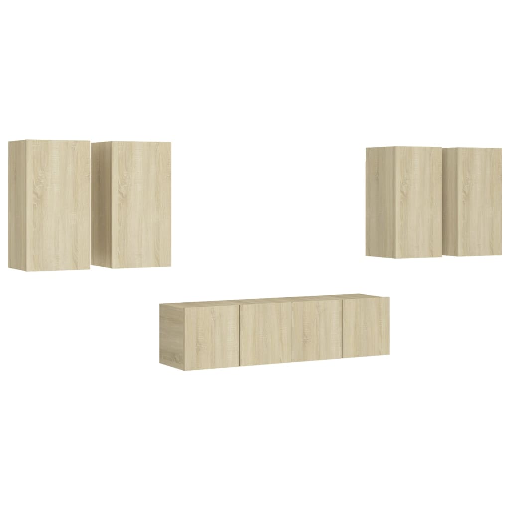 6-piece TV cabinet set Sonoma oak wood material