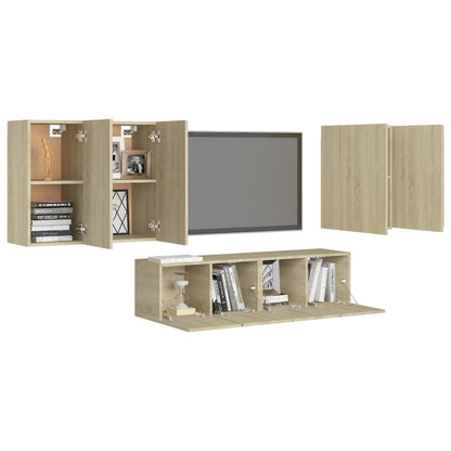 6-piece TV cabinet set Sonoma oak wood material