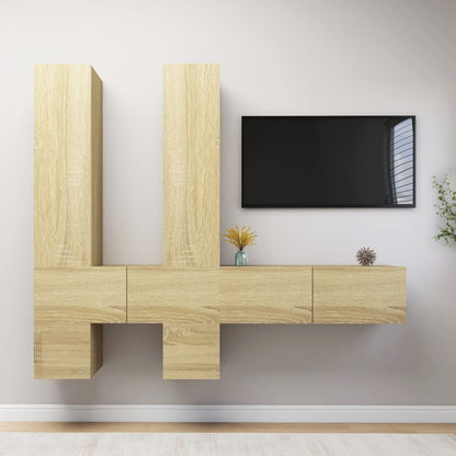 6-piece TV cabinet set Sonoma oak wood material