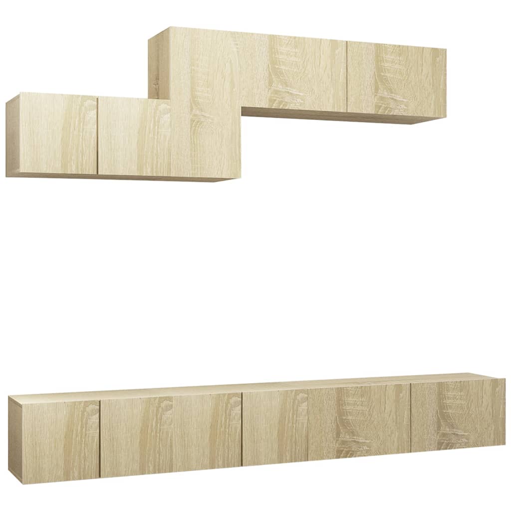 6-piece TV cabinet set Sonoma oak wood material