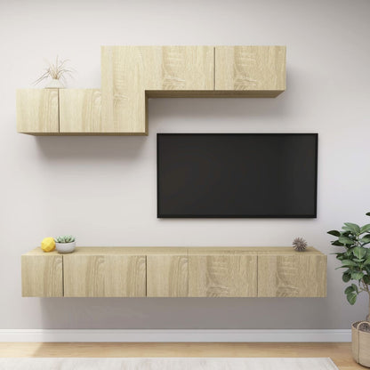 6-piece TV cabinet set Sonoma oak wood material