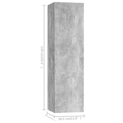 3-tlg. TV-Schrank-Set Betongrau Holzwerkstoff