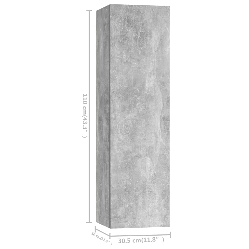 4-tlg. TV-Schrank-Set Betongrau Holzwerkstoff